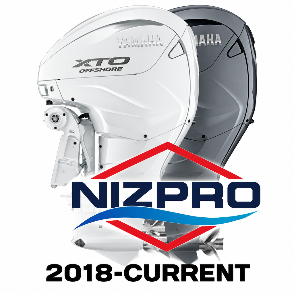 NIZPRO logo with Yamaha XTO F425 outboards, mail-in ECU tune