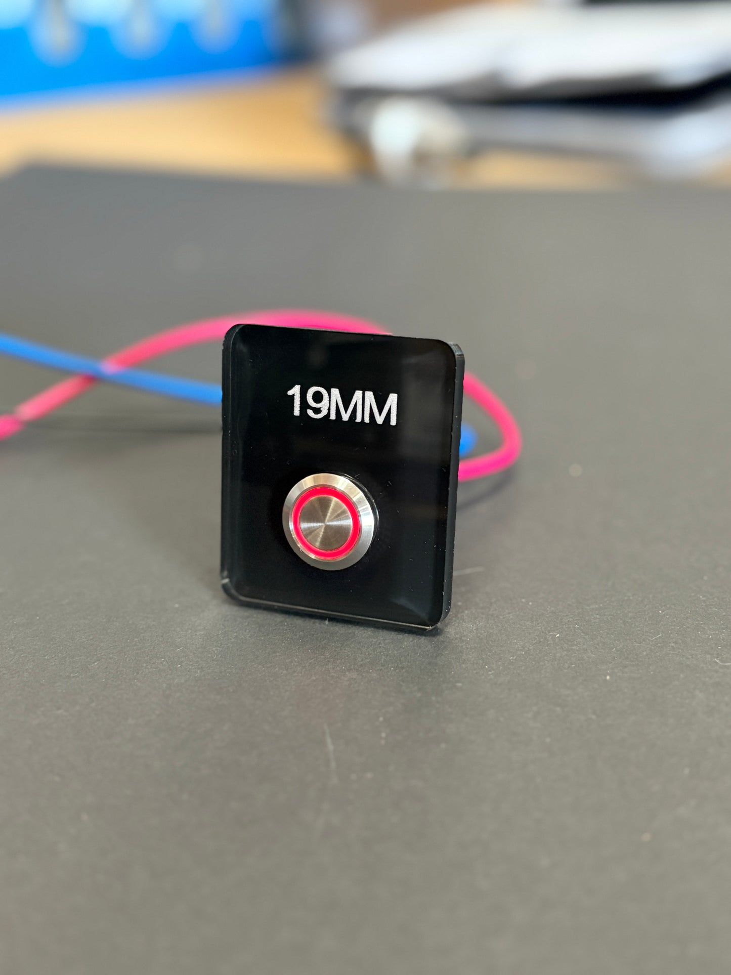 19 MM 3/8 Threaded Barrel Switch Red Latching ON-OFF