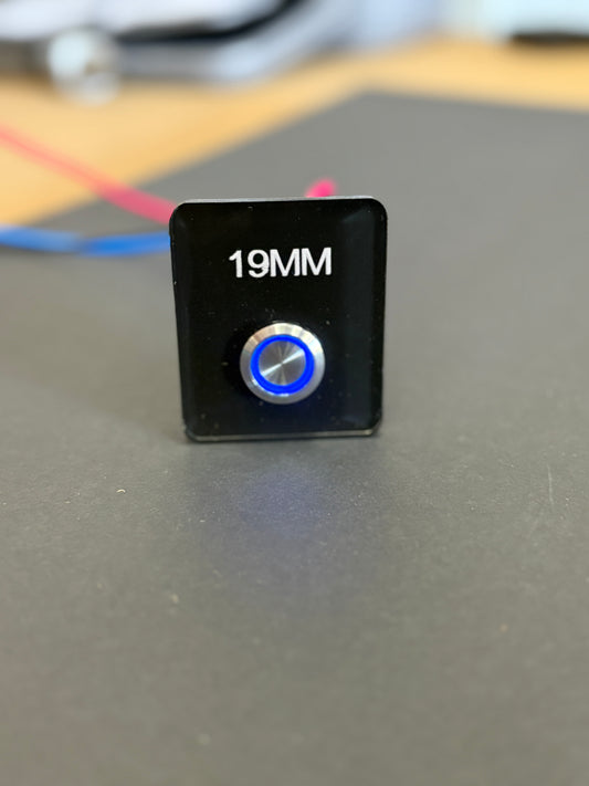19 MM 3/8 Threaded Barrel Switch Blue (Momentary)