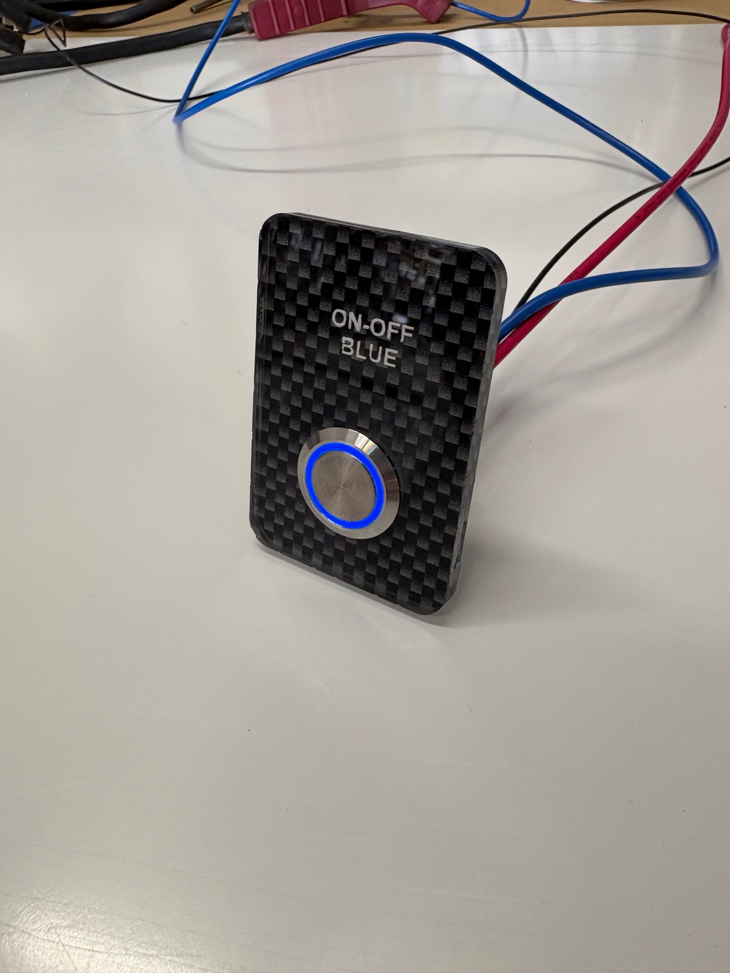 22 MM 3/4 Threaded Barrel Switch Blue Latching ON-OFF