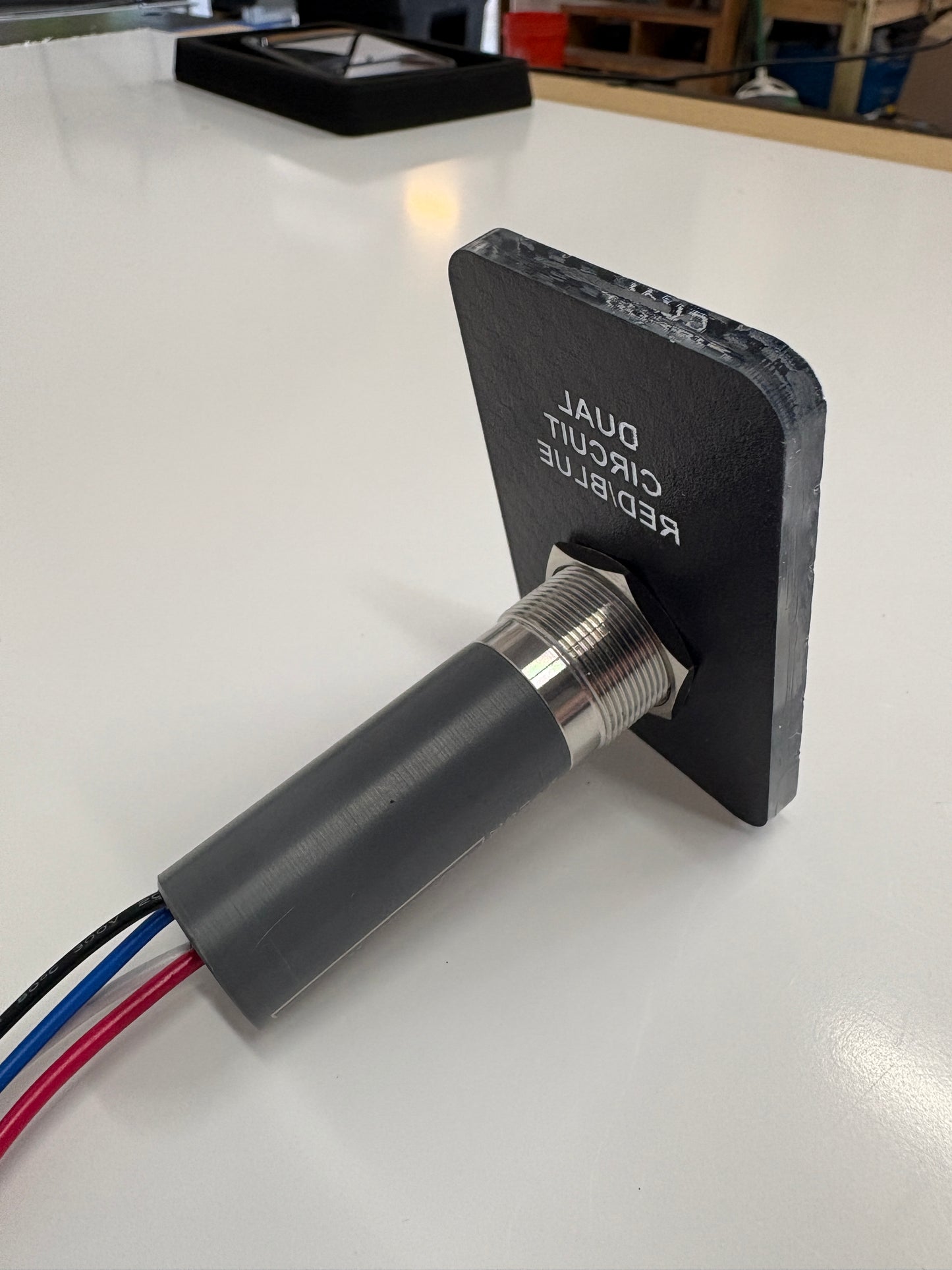 22 MM 3/4 Threaded Barrel Switch Red & Blue Dual Circuit